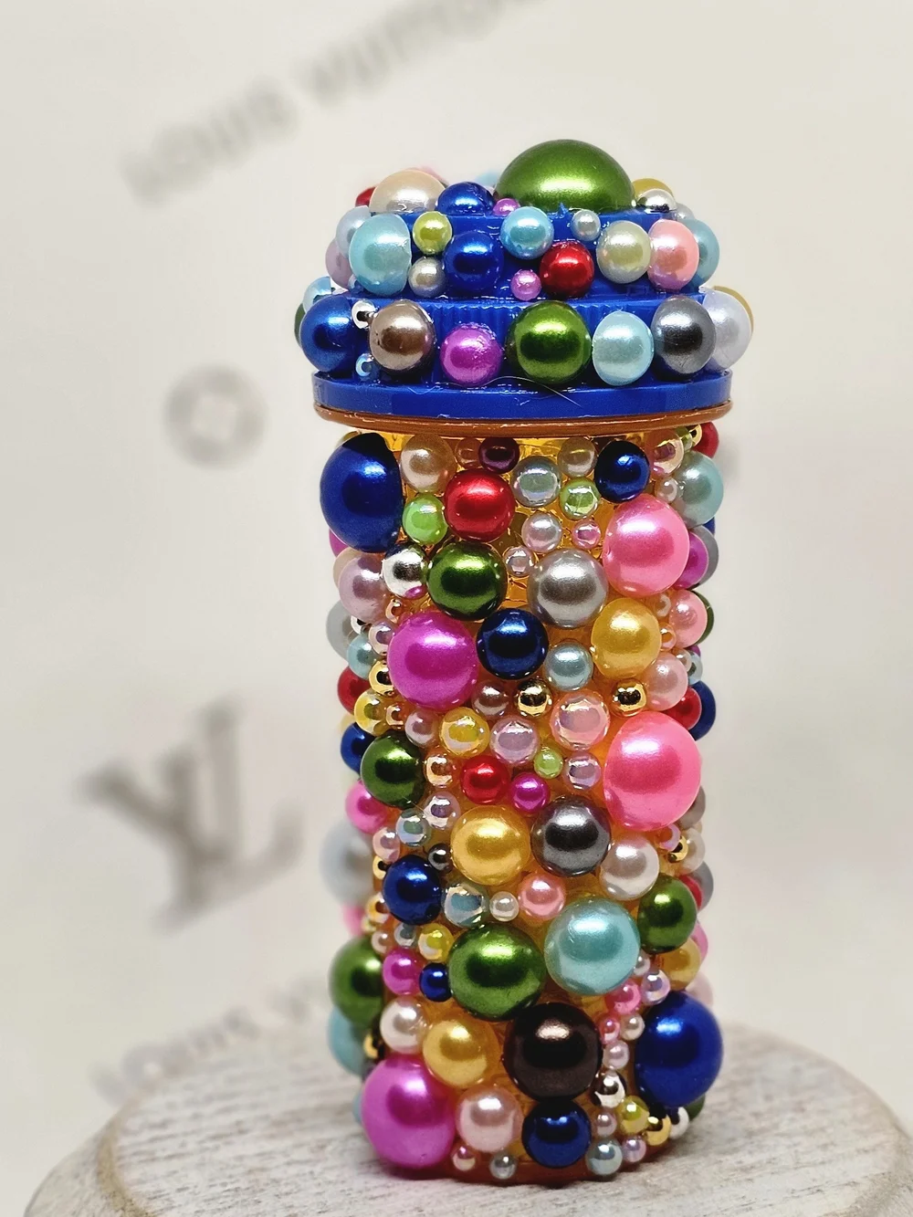 Beaded Multicolor Pill Bottle